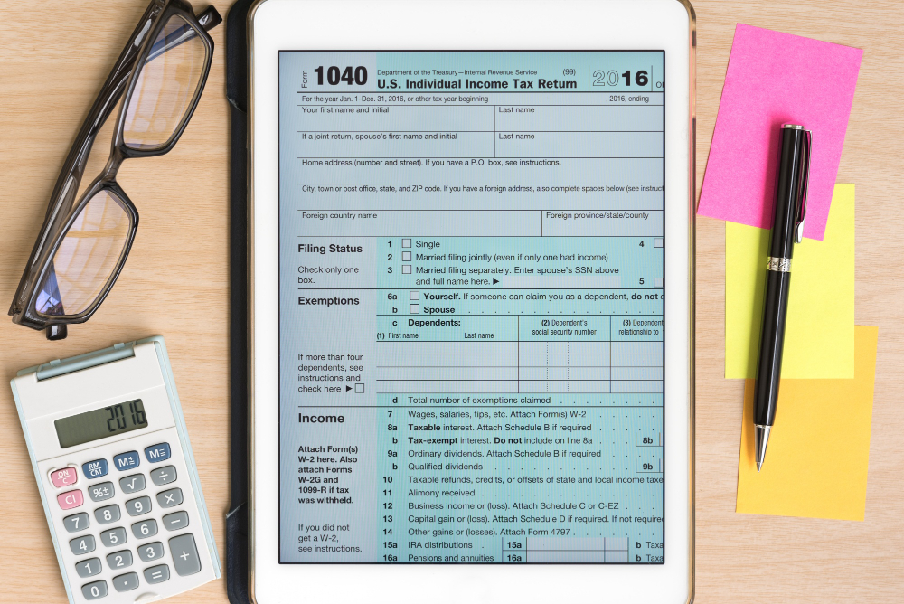 IRS Form 1040 to report your annual income tax, instructions for Form 1040-NR